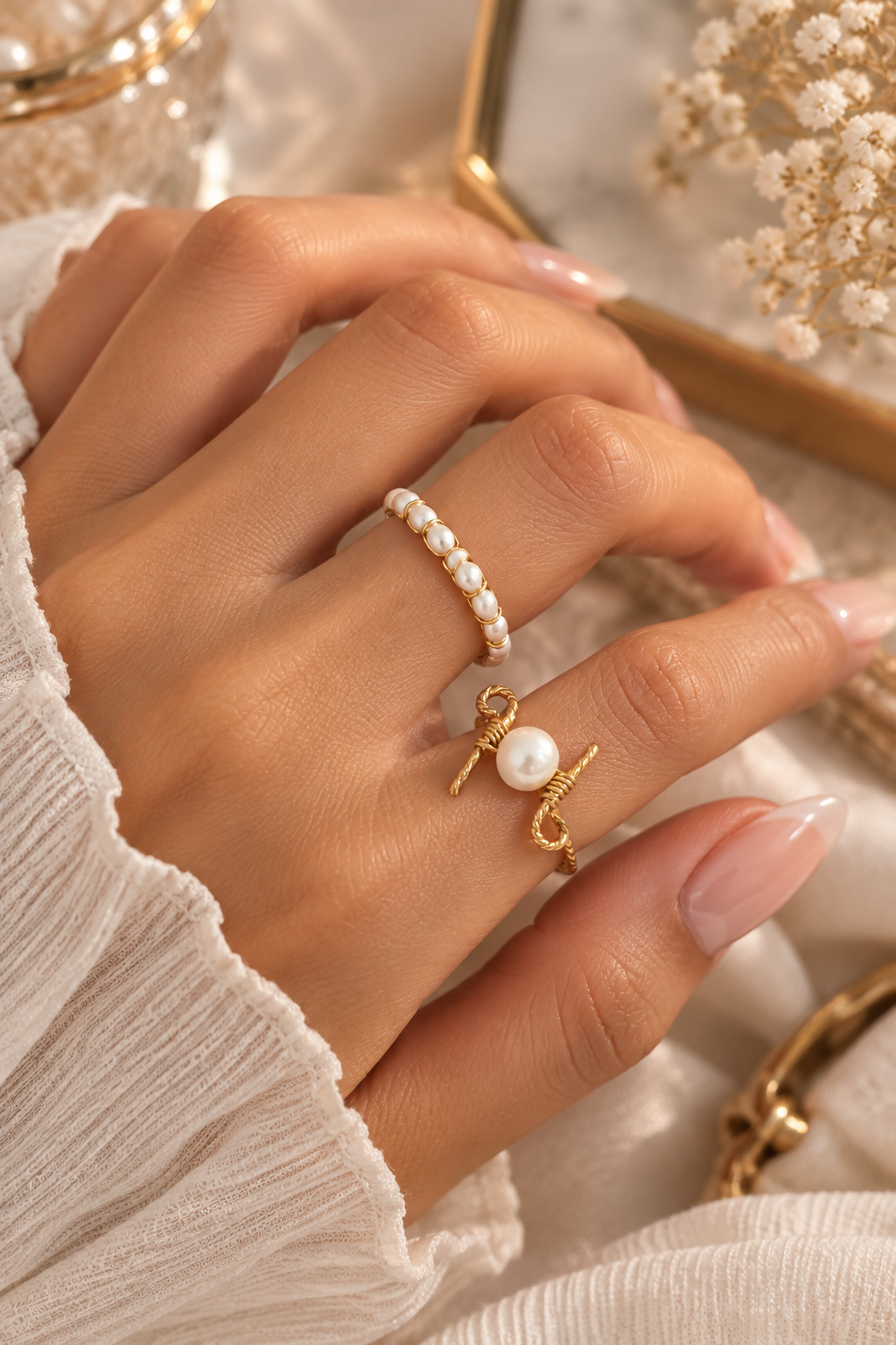 MUSEVAR ÉLIANE – Freshwater Pearl Ring Set