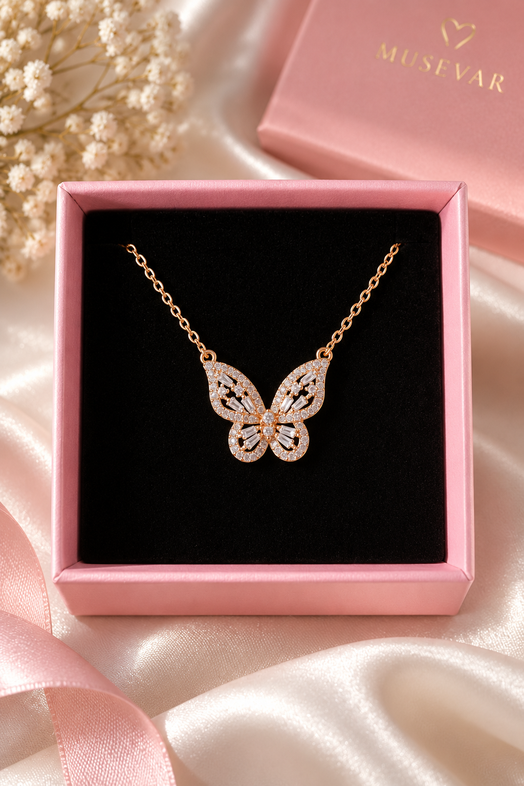 MUSEVAR VÉLIA — Butterfly Crystal Halskette