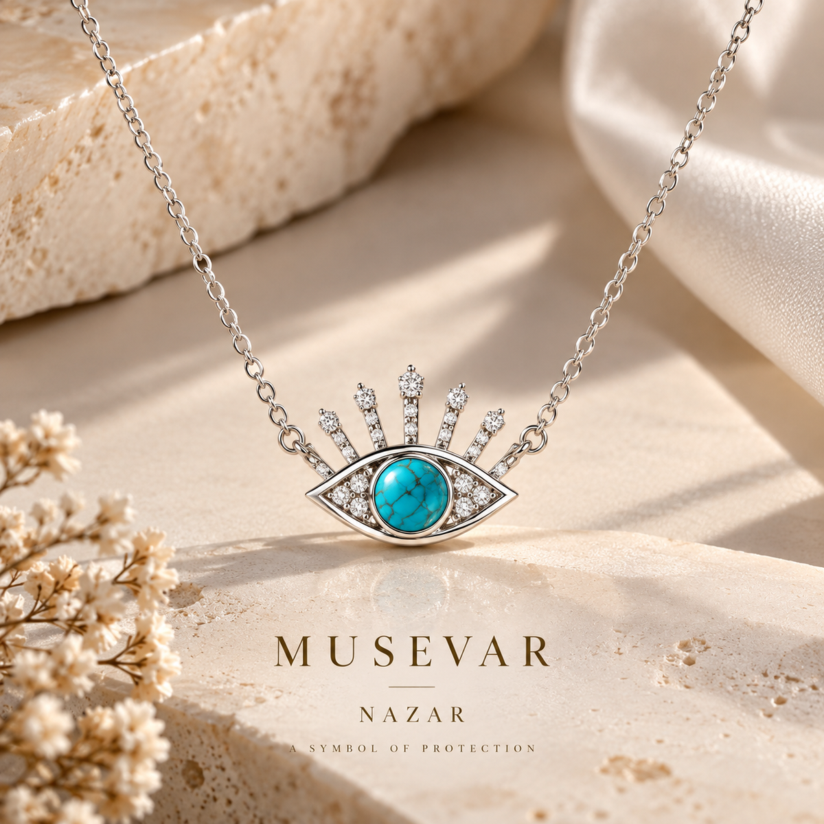 MUSEVAR NAZAR – Türkis Augen-Halskette